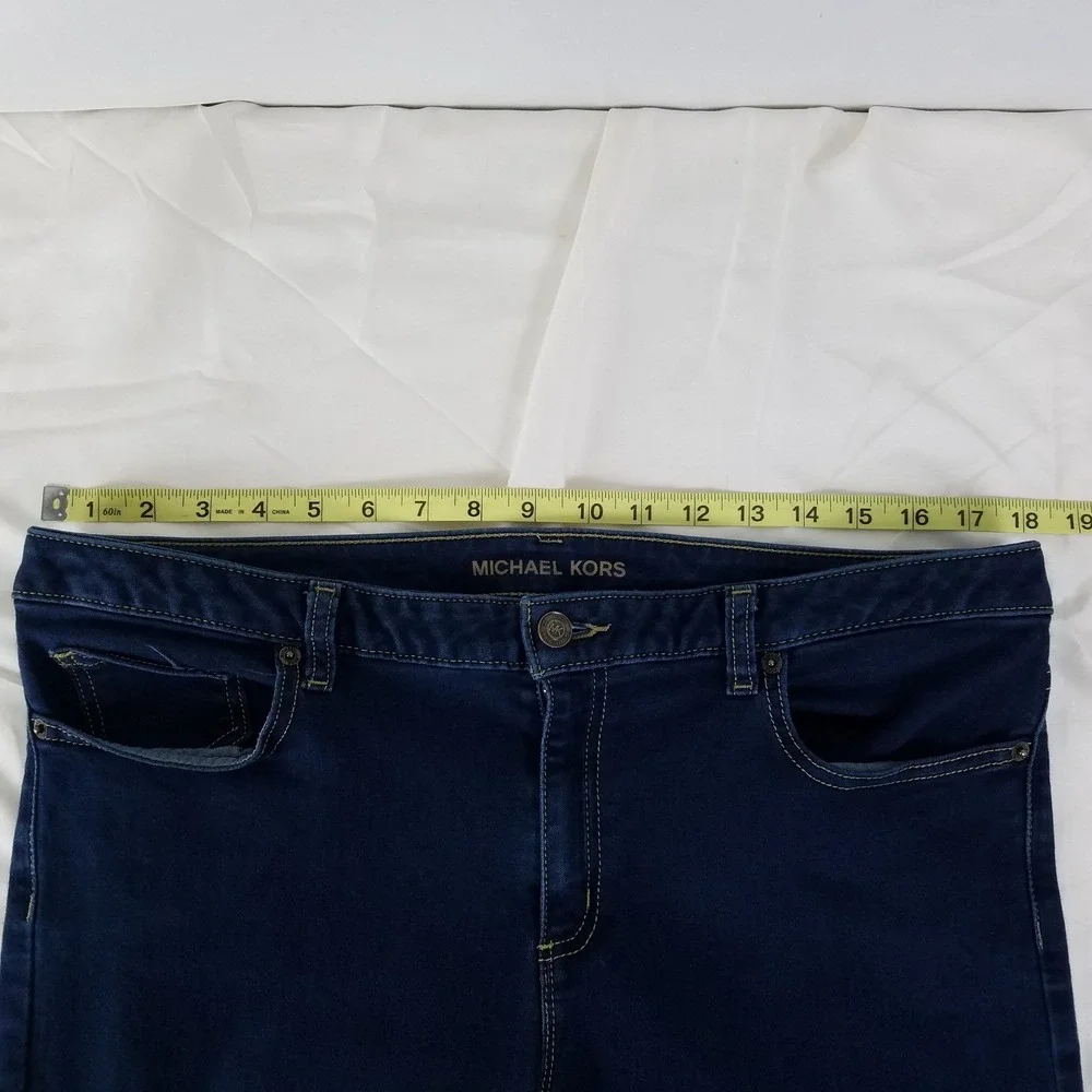 Michael‎ Kors Womens Izzy Skinny Jeans Dark Wash Blue Size 12 Denim